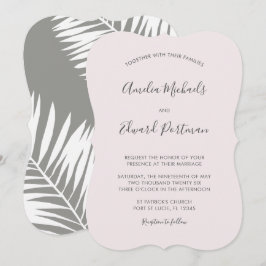 Graceful Palms Wedding Invitation Kaart
