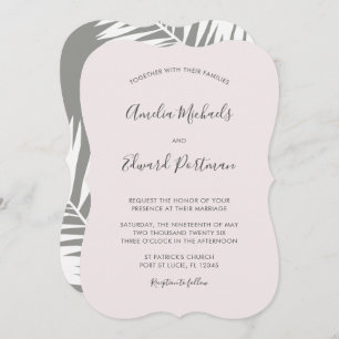 Graceful Palms Wedding Invitation Kaart