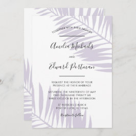 Graceful Palms Wedding Invitation Kaart