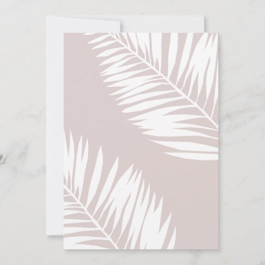 Graceful Palms Wedding Invitation Kaart (Achterkant)