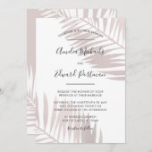 Graceful Palms Wedding Invitation Kaart (Voorkant / Achterkant)