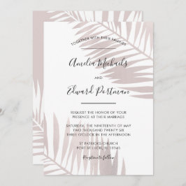 Graceful Palms Wedding Invitation Kaart