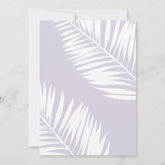 Graceful Palms Wedding Invitation Kaart (Achterkant)