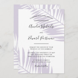 Graceful Palms Wedding Invitation Kaart