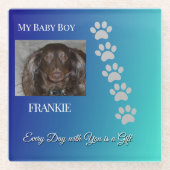 Graceful Pawprints Keepsake Glazen Onderzetter (Voorkant)