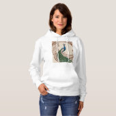 Graceful Peacock: Art Nouveau Vector Art Hoodie (Voorkant volledig)