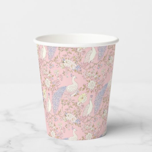 Graceful Peacock ornament Papieren Bekers (Achterkant)