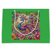 "Graceful Peacock-Theme Gift Bag Groot Cadeauzakje (Voorkant)