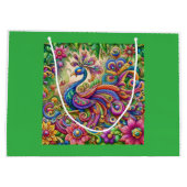 "Graceful Peacock-Theme Gift Bag Groot Cadeauzakje (Achterkant)