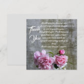 Graceful Peony Flat - Hartelijk dank Bedankkaart (Voorkant / Achterkant)