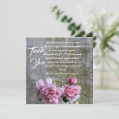 Graceful Peony Flat - Hartelijk dank Bedankkaart (Staand voorkant)