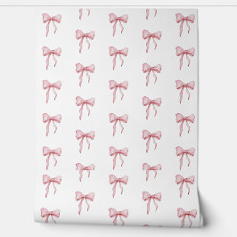 Graceful Pink Ribbon Pattern Behang