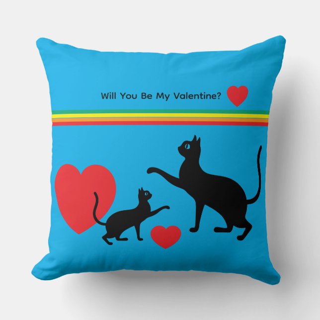 Graceful Pride Felines Valentine Throw Pillow Kussen (Voorkant)