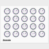 Graceful Purple Floral Circle Ronde Sticker (Vel)