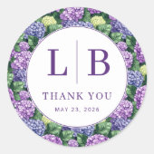 Graceful Purple Floral Circle Ronde Sticker (Voorkant)