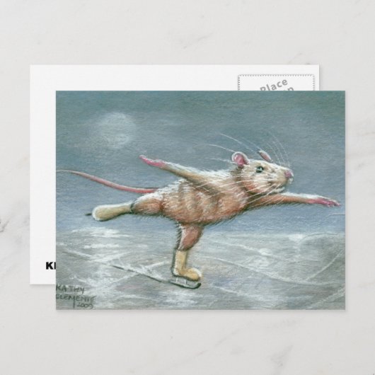Graceful Rat Skating Briefkaart (Voorkant / Achterkant)