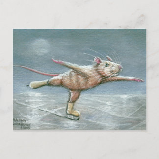Graceful Rat Skating Briefkaart