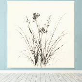 Graceful Reeds schets: gedetailleerde potloodteken Canvas Afdruk (Insitu (Houten vloer))