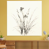 Graceful Reeds schets: gedetailleerde potloodteken Canvas Afdruk (Insitu (Woonkamer))