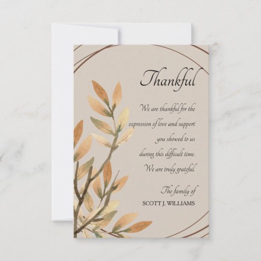 Graceful Remembryo Sympathie Hartelijk dank Kaart (Voorkant)