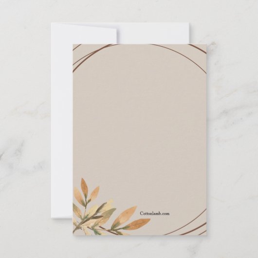 Graceful Remembryo Sympathie Hartelijk dank Kaart (Achterkant)