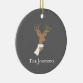 Graceful renindeer Gold & Grey Personalized Keramisch Ornament (Rechts)