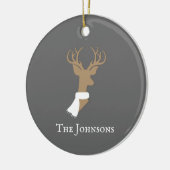 Graceful renindeer Gold & Grey Personalized Keramisch Ornament (Links)