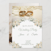 Graceful Romance Wedding Invitation Kaart (Voorkant / Achterkant)