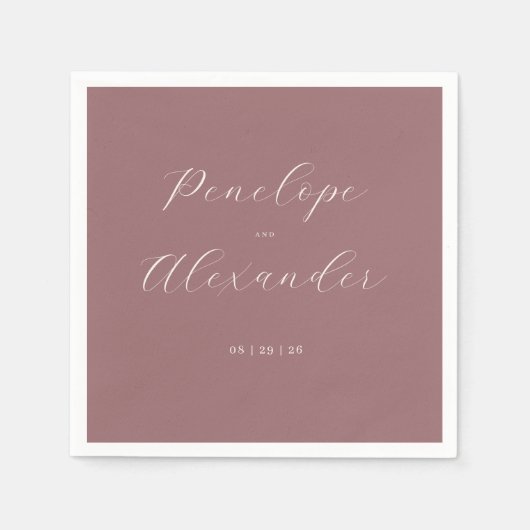 Graceful Rose Gold Calligraphy Servet (Voorkant)