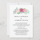 Graceful rozen Typography Virtual Wedding Ceremony Kaart (Voorkant)