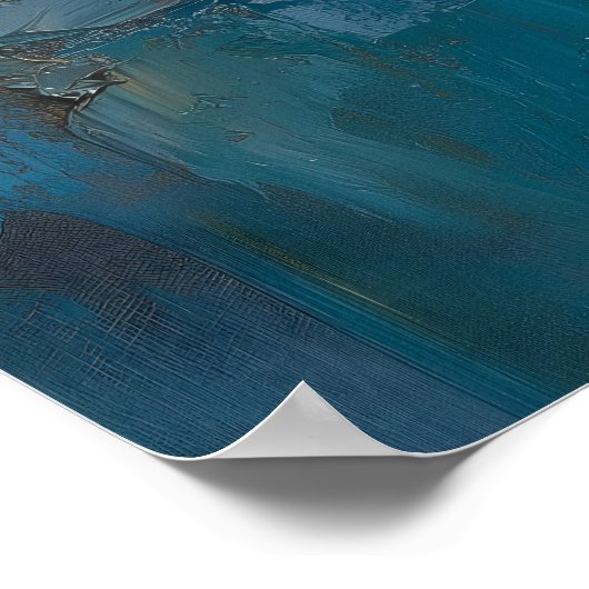 Graceful Russian Blue Cat – Sunset Balcony Moment Poster (Hoek)