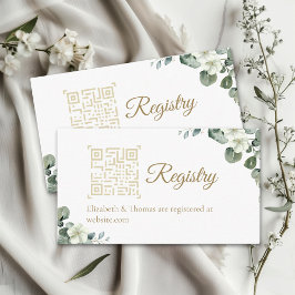 Graceful Rustic Bridal Shower Invite with Eucalypt Informatiekaartje