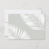 Graceful Sage Palms Wedding RSVP Kaart in Mint (Achterkant)