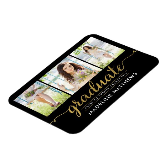 Graceful Script Afstuderen Announouncement Magnet Magneet (Linkerzijde)