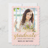 Graceful Script EDITABLE COLOR Afstuderen Card Kaart (Voorkant)