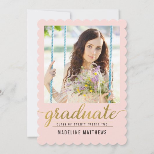 Graceful Script EDITABLE COLOR Afstuderen Card Kaart (Voorkant)