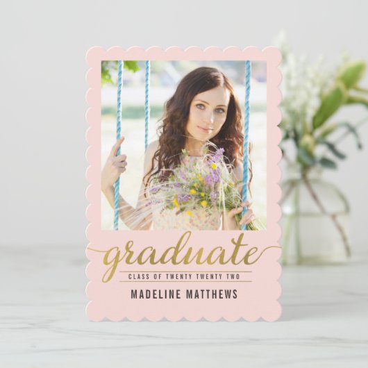 Graceful Script EDITABLE COLOR Afstuderen Card Kaart (Staand voorkant)