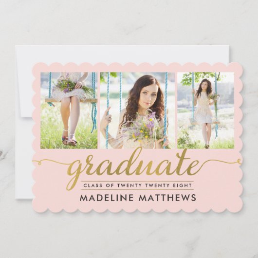 Graceful Script EDITABLE COLOR Afstuderen nodigt u Kaart (Voorkant)