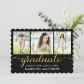Graceful Script Editable Color Afstuderen nodigt u Kaart (Staand voorkant)