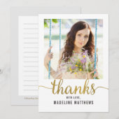 Graceful Script EDITABLE COLOR Hartelijk dank Bedankkaart (Voorkant / Achterkant)