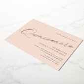 Graceful Script Quinceañera Birthday Party REAL Folie Uitnodiging (Gedraaid)