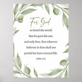Graceful Scripture Art - John 3 16 Olive Branch Poster (Voorkant)