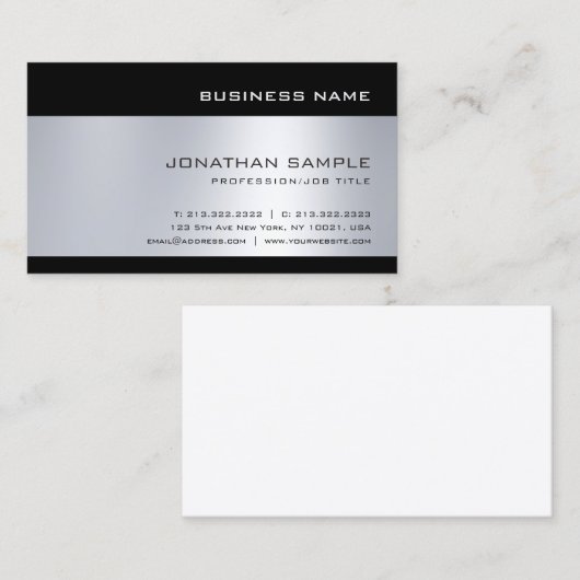 Graceful Silver-look stijlvol, modern, uniek Visitekaartje (Voorkant / Achterkant)