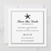 Graceful Starfish Black | Datum opslaan Save The Date (Voorkant)