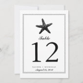 Graceful Starfish Black | Tabelnummer Kaart (Voorkant)