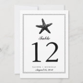 Graceful Starfish Black | Tabelnummer Kaart (Achterkant)