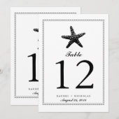 Graceful Starfish Black | Tabelnummer Kaart (Voorkant / Achterkant)