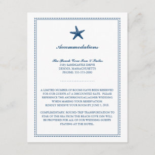 Graceful Starfish Blue   Trouwaccommodaties Informatiekaartje