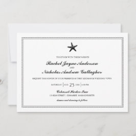 Graceful Starfish Classic Zwart | Bruiloft Kaart