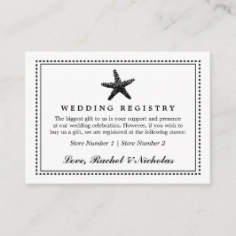 Graceful Starfish Classic Zwart | Geschenkregister Informatiekaartje